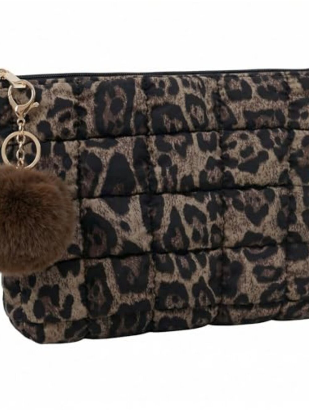 Puffer Quilted Makeup Bag Polyester Cosmetic Pouch Travel Organizer